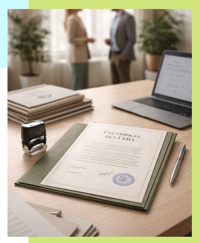 Сертификат без ГМО в Ишимбае от 7606 р. оформить срочно Алешин-Шмб